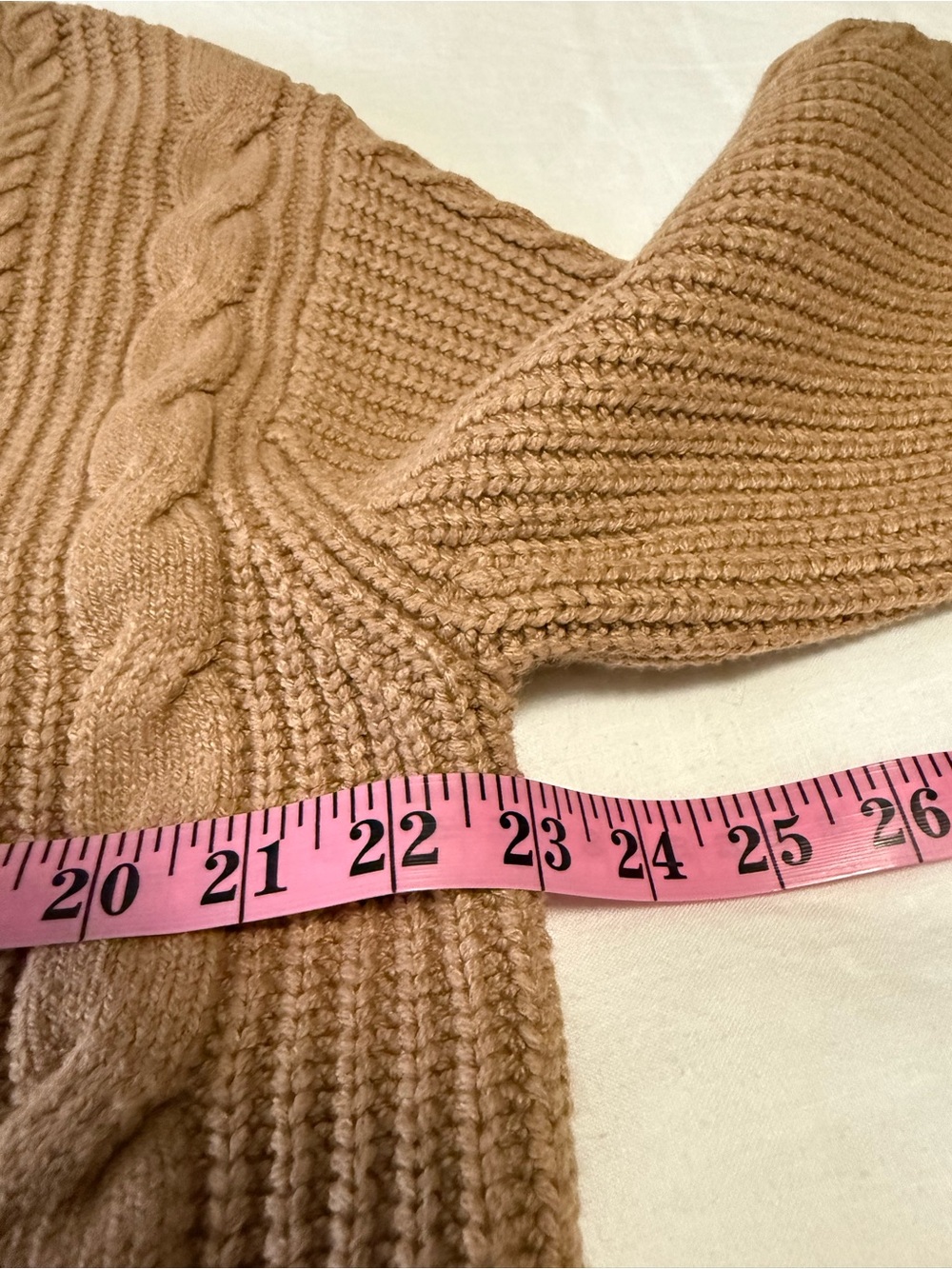Banana Republic | Women’s Large | Camel Chunky Cable Knit Sweater Cardigan - Picture 7 of 11